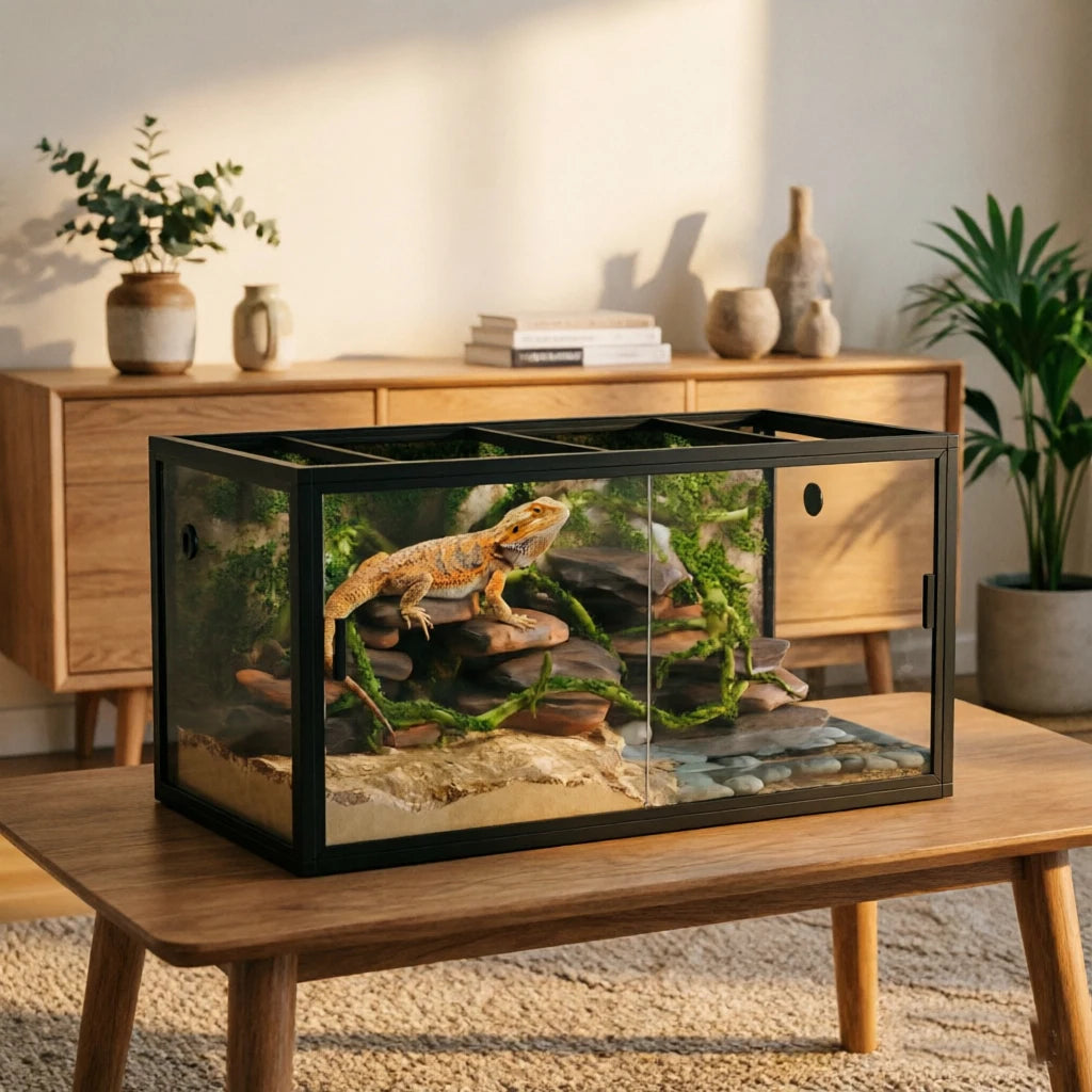120 Gallon Reptile Enclosure 4x2x2 with Sliding Glass Doors