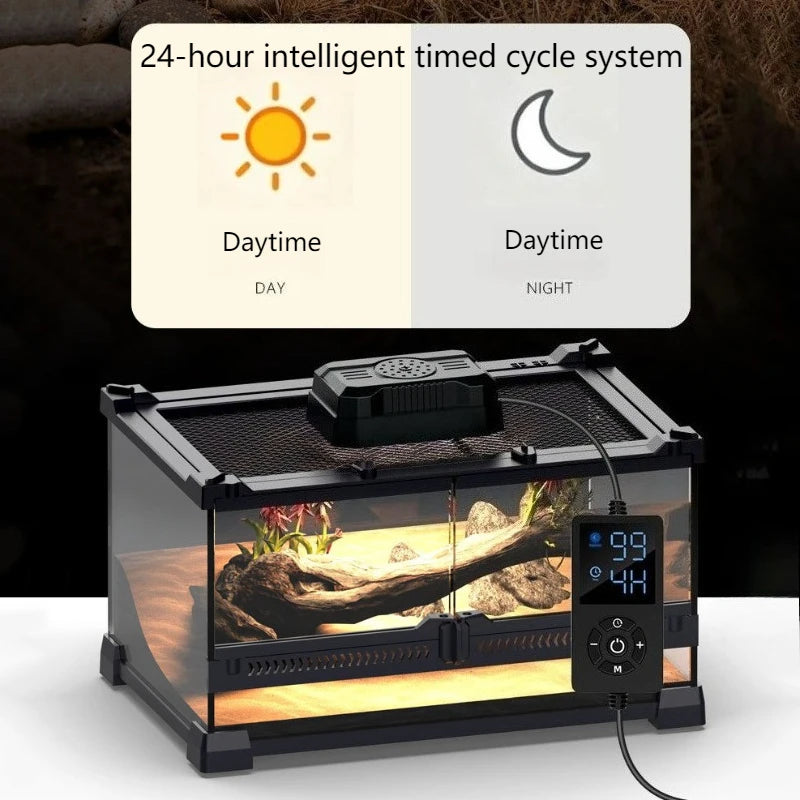 Adjustable Reptile UVA/UVB LED Terrarium Light with Timer – 5W & 10W