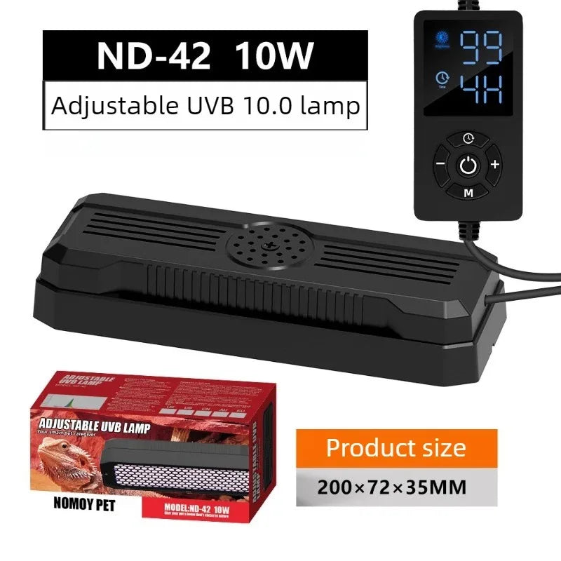 Adjustable Reptile UVA/UVB LED Terrarium Light with Timer – 5W & 10W