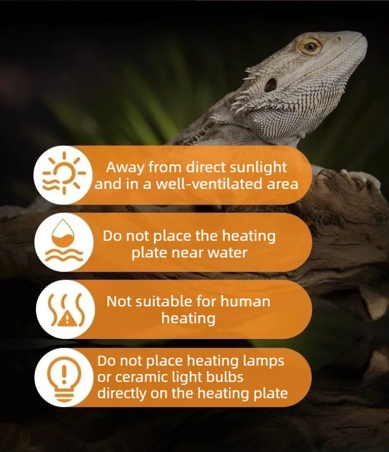 55W Fan-Assisted Reptile Heater with Adjustable Heat Output