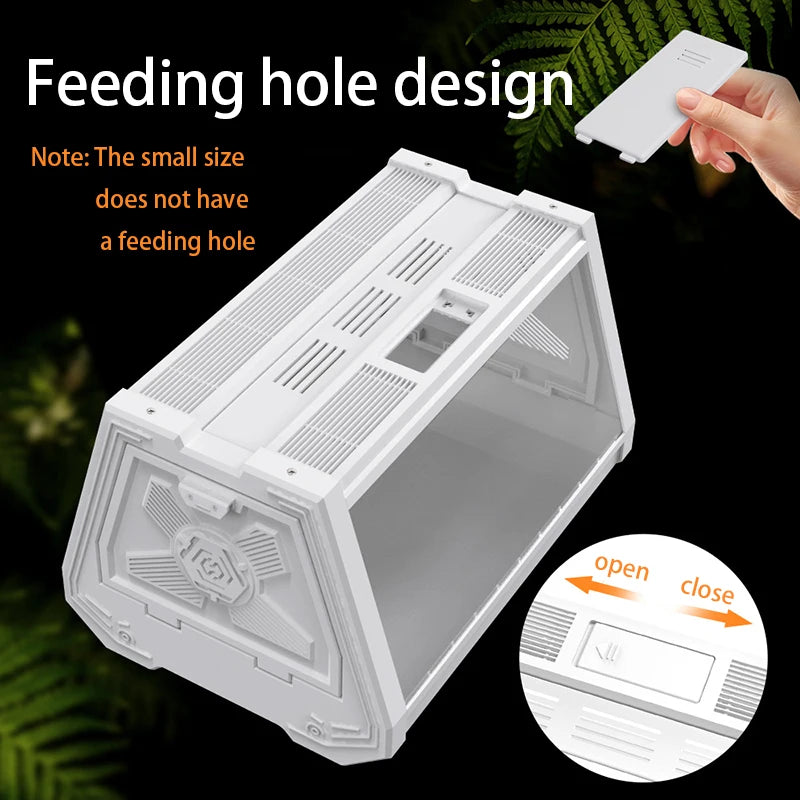 Reptile Terrarium Desktop Ecological Tank Escape-Proof Ventilated Habitat Breeding Box Mini Reptile Habitat for Gecko Snake Frog