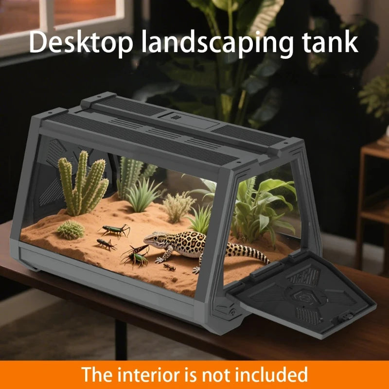 Reptile Terrarium Desktop Ecological Tank Escape-Proof Ventilated Habi ...