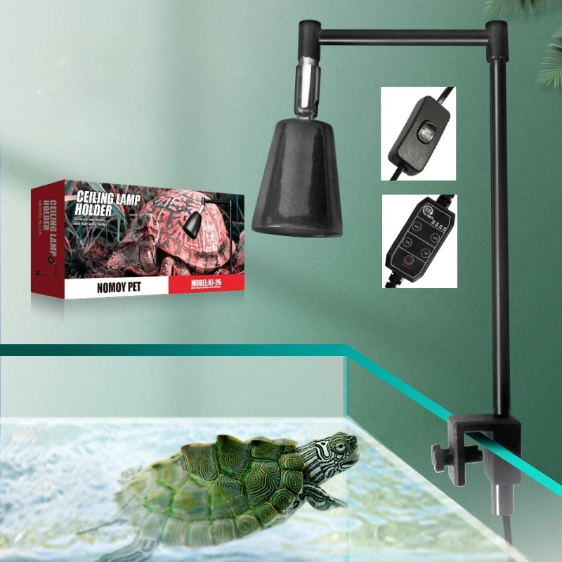 Adjustable Reptile Lamp Stand with Ceramic Socket and 24-Hour Timer ...