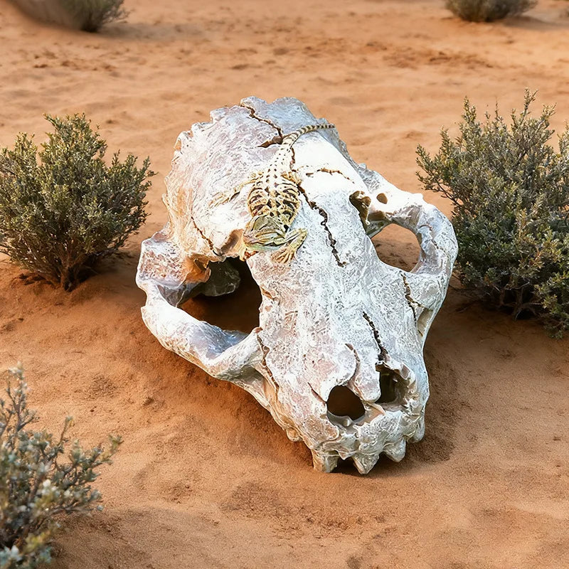 Reptile Skull Hideout & Terrarium Decor – Panda, Mammoth & T-Rex