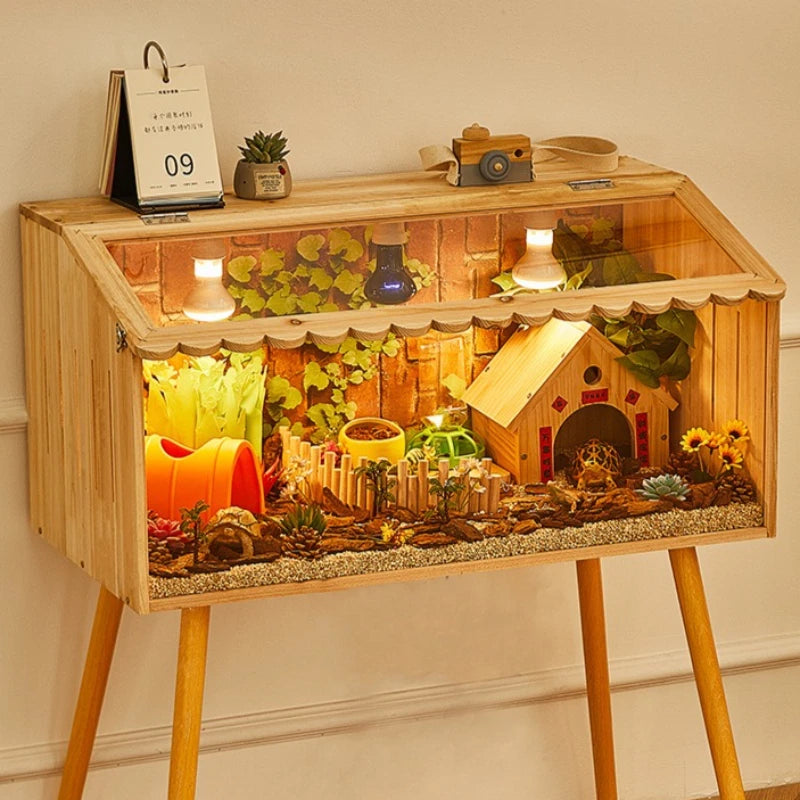 Alberta Lizard Reptile Pet Breeding Box Wooden Acrylic Chameleon Lizard Terrarium Ven ...