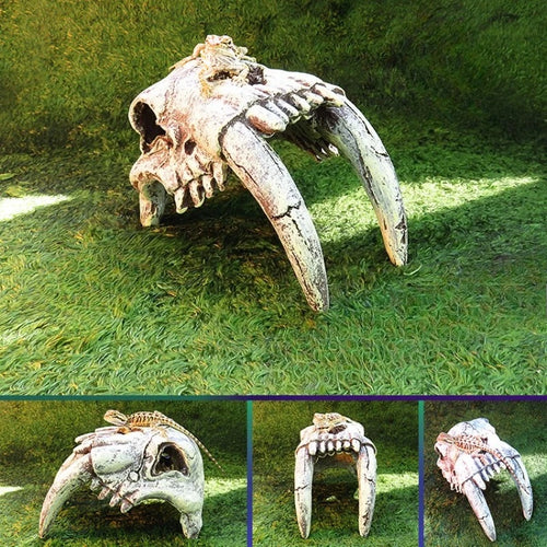 Reptile Skull Hideout & Terrarium Decor – Panda, Mammoth & T-Rex
